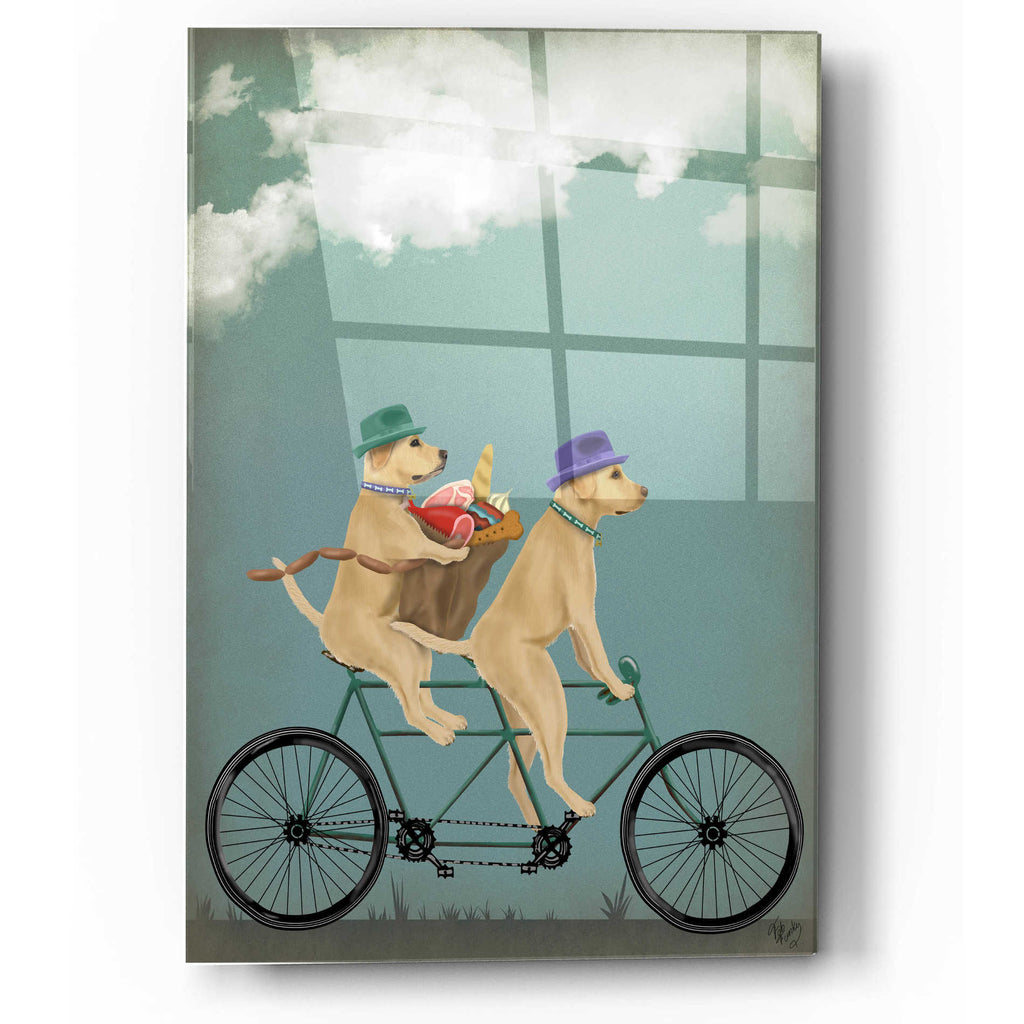 Epic Art 'Yellow Labrador Tandem' by Fab Funky, Acrylic Glass Wall Art