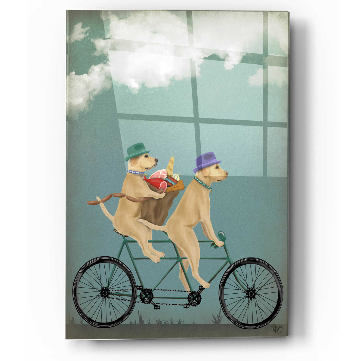 Epic Art 'Yellow Labrador Tandem' by Fab Funky, Acrylic Glass Wall Art