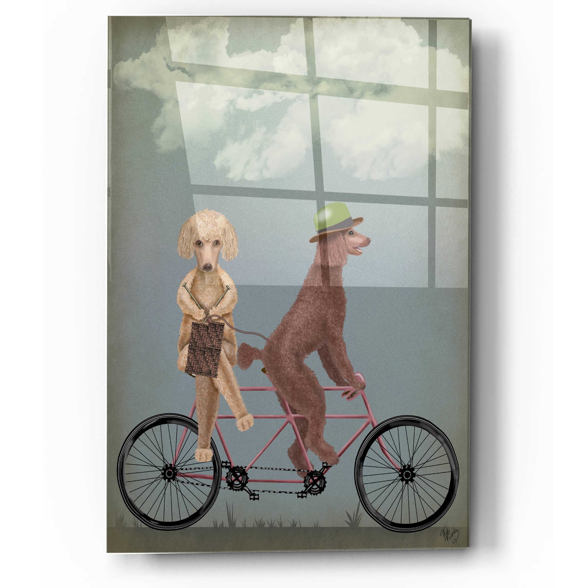 Epic Art 'Poodle Tandem' by Fab Funky, Acrylic Glass Wall Art,12x16
