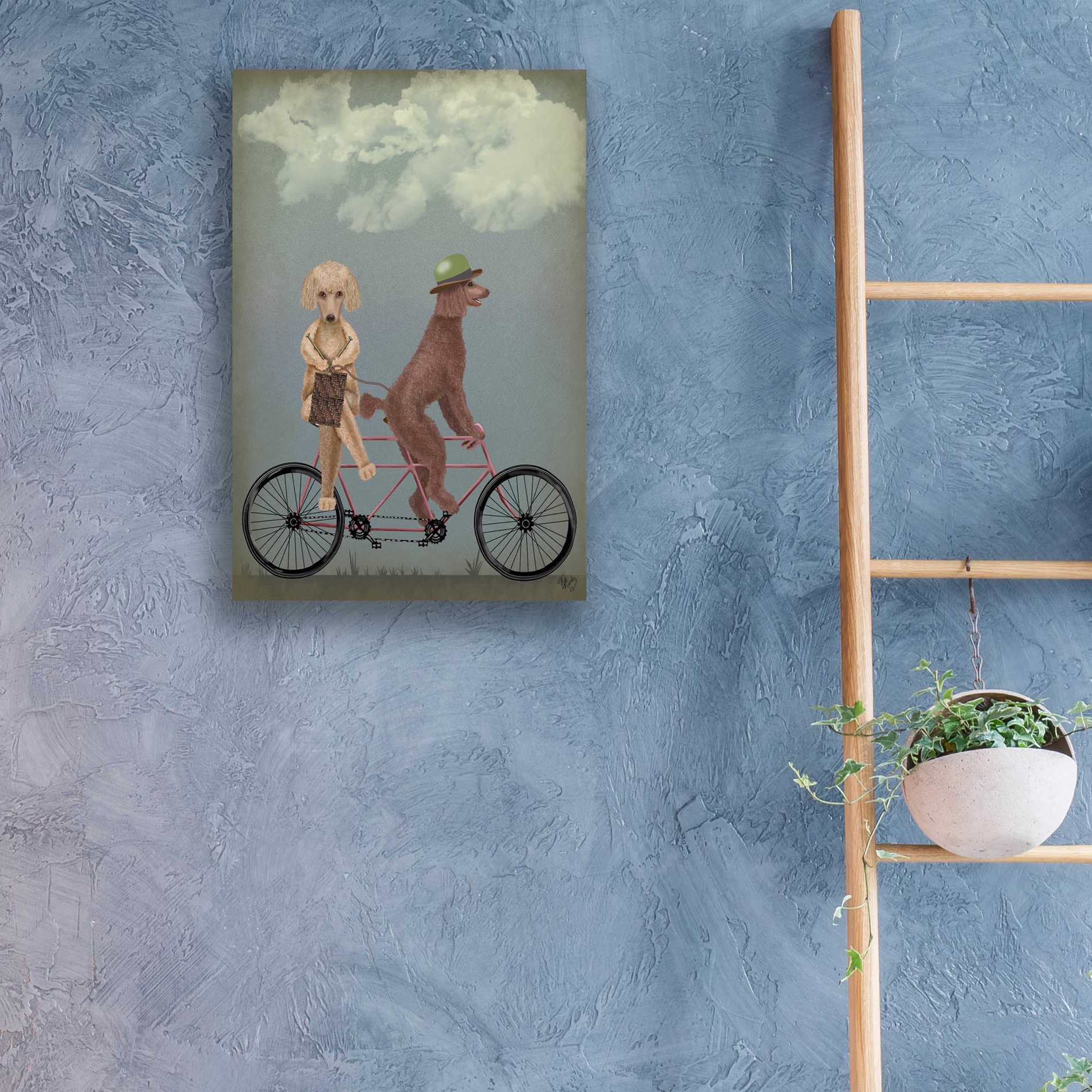 Epic Art 'Poodle Tandem' by Fab Funky, Acrylic Glass Wall Art,16x24