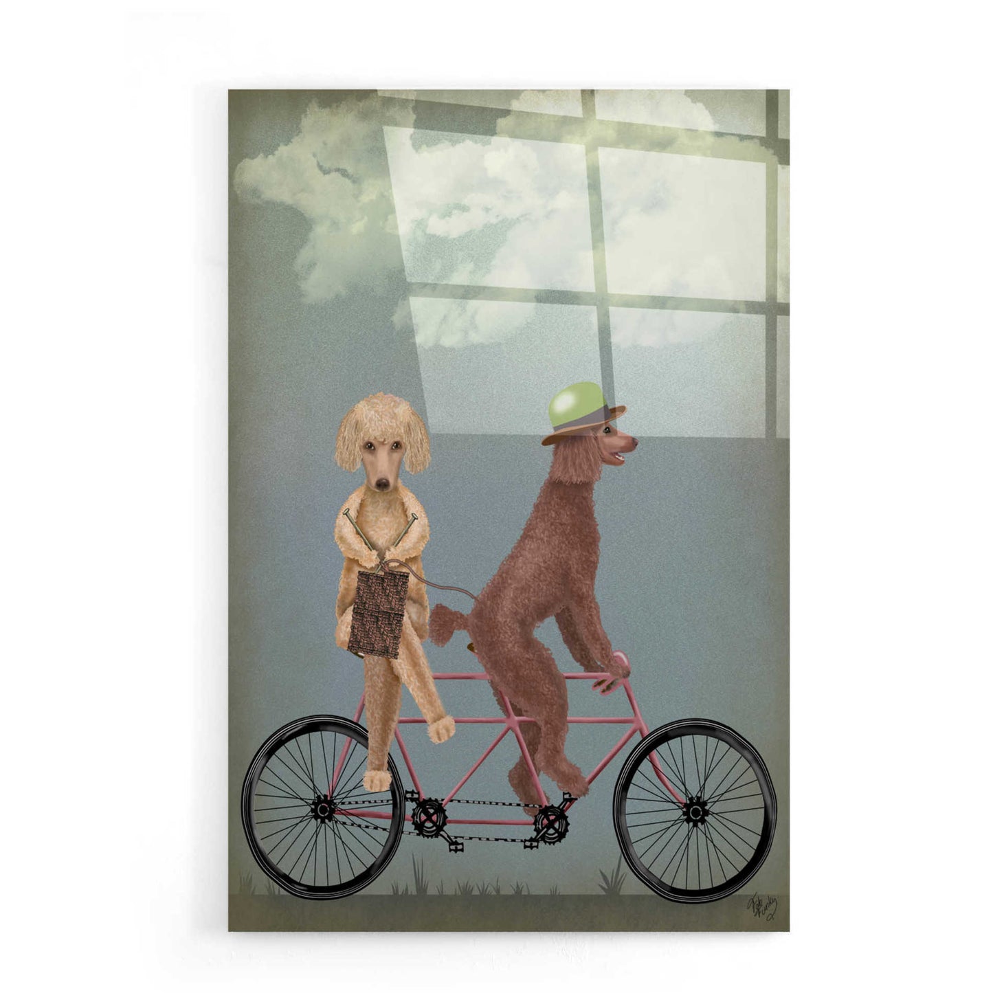 Epic Art 'Poodle Tandem' by Fab Funky, Acrylic Glass Wall Art,16x24