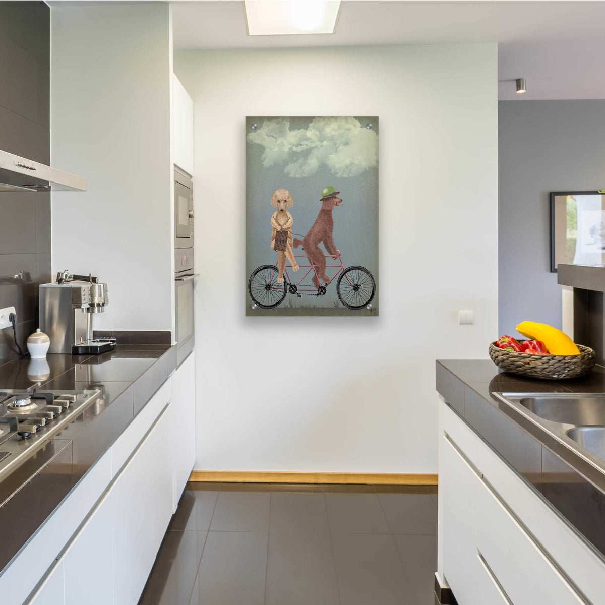 Epic Art 'Poodle Tandem' by Fab Funky, Acrylic Glass Wall Art,24x36