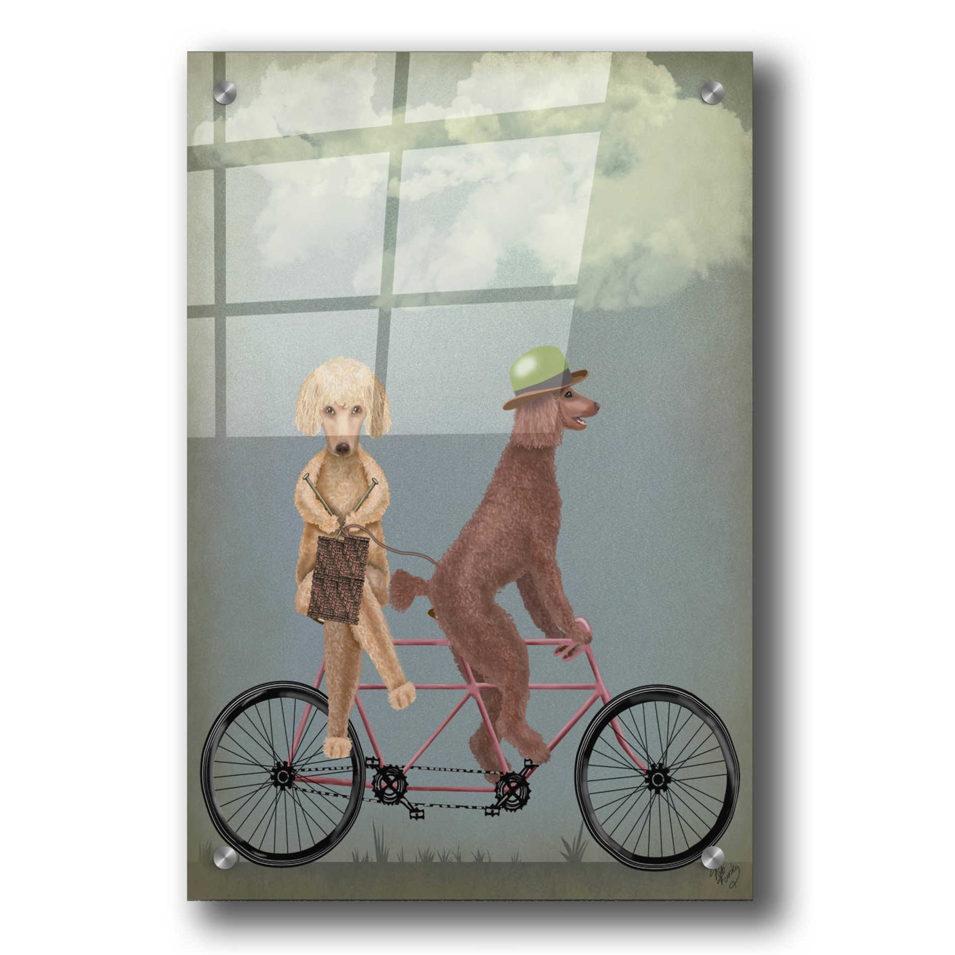 Epic Art 'Poodle Tandem' by Fab Funky, Acrylic Glass Wall Art,24x36