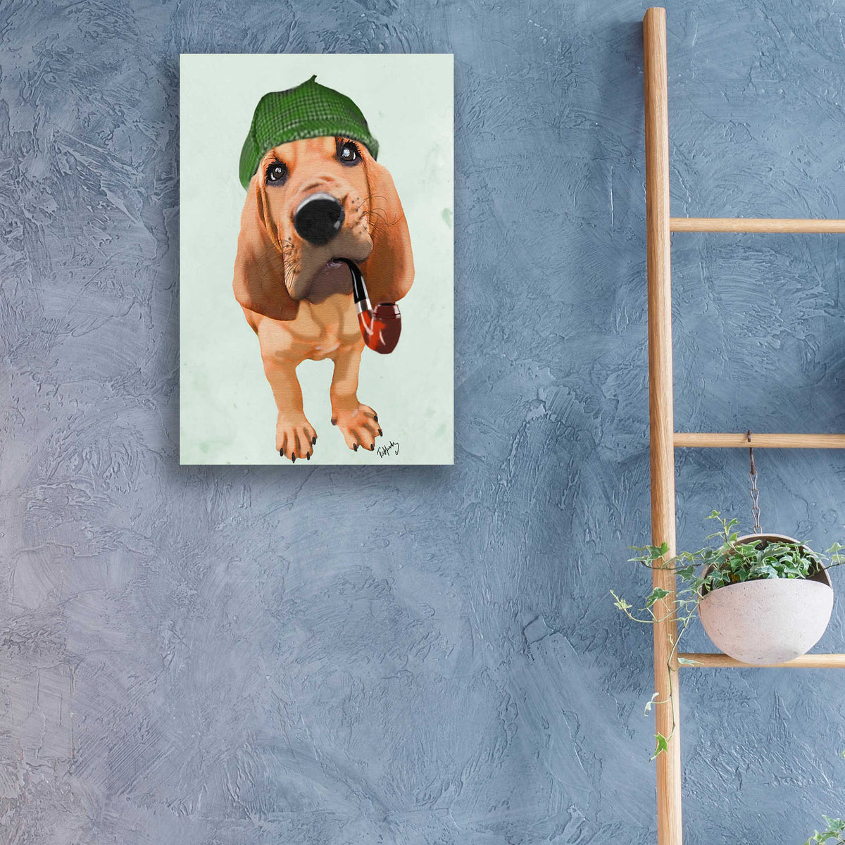 Epic Art 'Bloodhound Sherlock Holmes' by Fab Funky, Acrylic Glass Wall Art,16x24