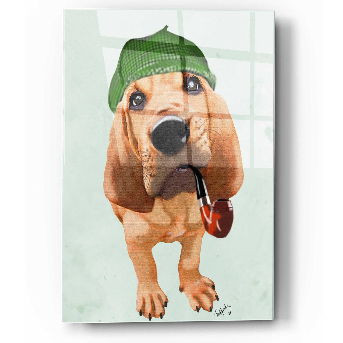 Epic Art 'Bloodhound Sherlock Holmes' by Fab Funky, Acrylic Glass Wall Art