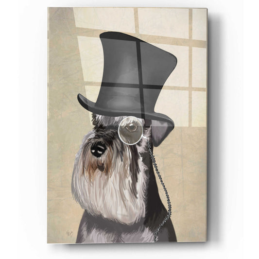 Epic Art 'Schnauzer, Formal Hound and Hat' by Fab Funky, Acrylic Glass Wall Art