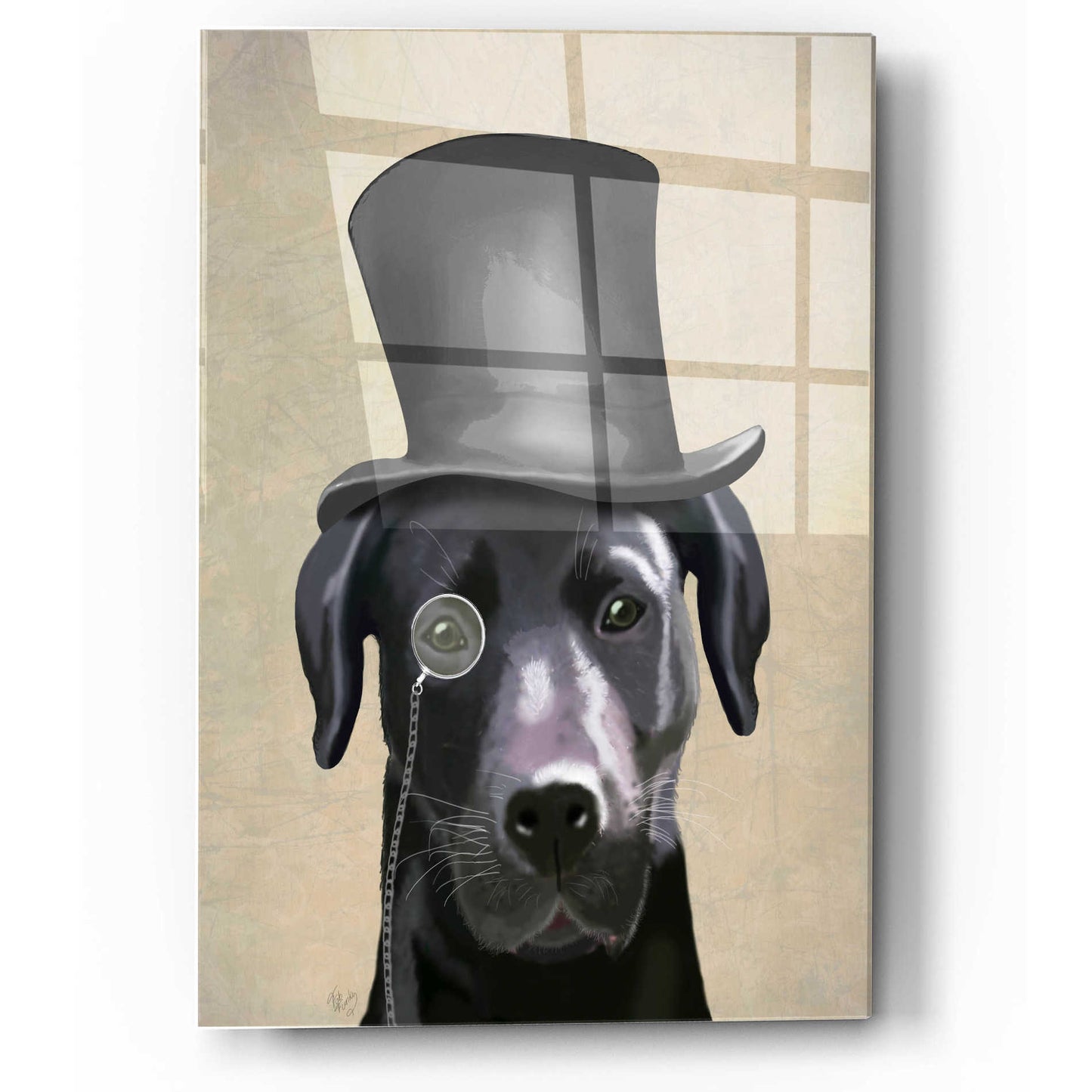 Epic Art 'Black Labrador, Formal Hound and Hat' by Fab Funky, Acrylic Glass Wall Art