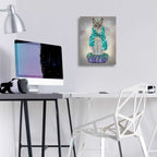 Epic Art 'Grey Cat With Bells, Full' by Fab Funky, Acrylic Glass Wall Art,12x16