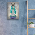 Epic Art 'Grey Cat With Bells, Full' by Fab Funky, Acrylic Glass Wall Art,16x24