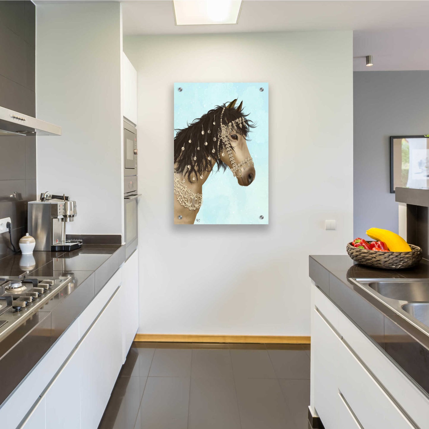 Epic Art 'Horse Buckskin with Jewelled Bridle' by Fab Funky, Acrylic Glass Wall Art,24x36
