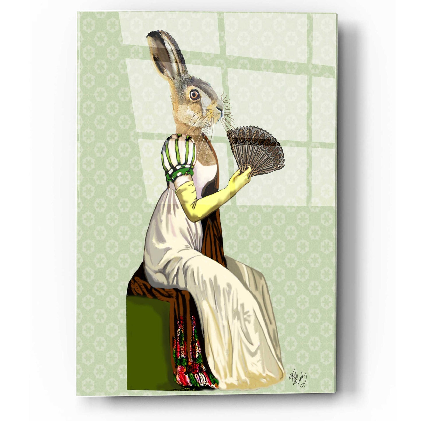 Epic Art 'Miss Hare' by Fab Funky, Acrylic Glass Wall Art,12x16