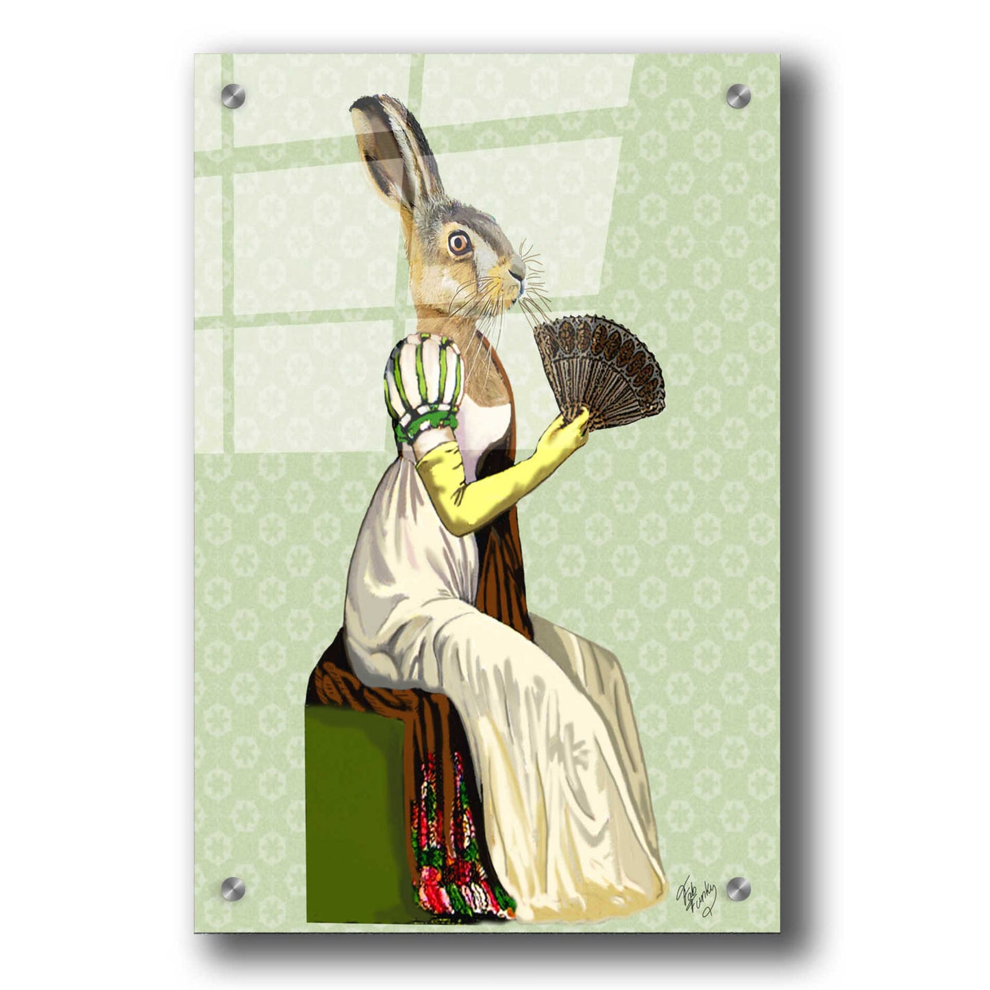 Epic Art 'Miss Hare' by Fab Funky, Acrylic Glass Wall Art,24x36