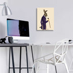 Epic Art 'Hare In Purple Coat' by Fab Funky, Acrylic Glass Wall Art,12x16