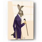 Epic Art 'Hare In Purple Coat' by Fab Funky, Acrylic Glass Wall Art
