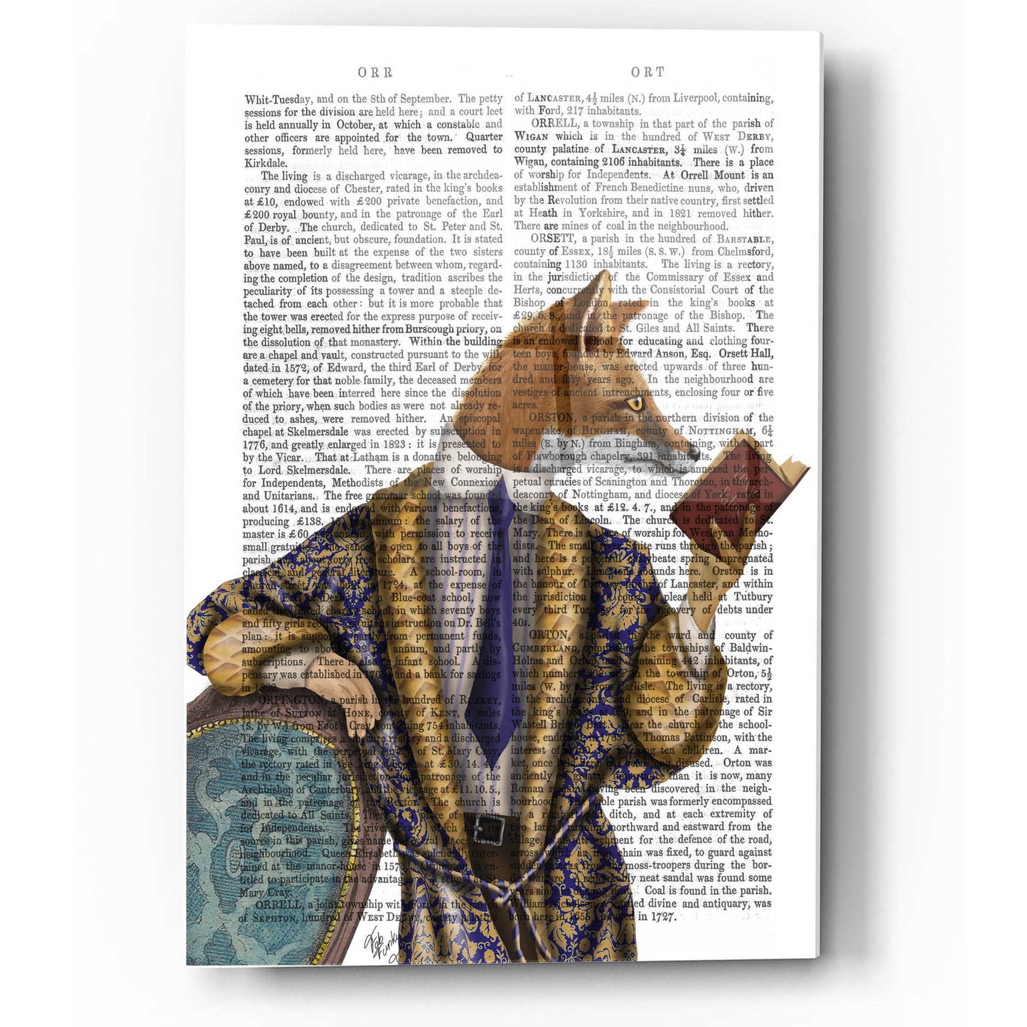 Epic Art 'Book Reader Fox' by Fab Funky, Acrylic Glass Wall Art,12x16