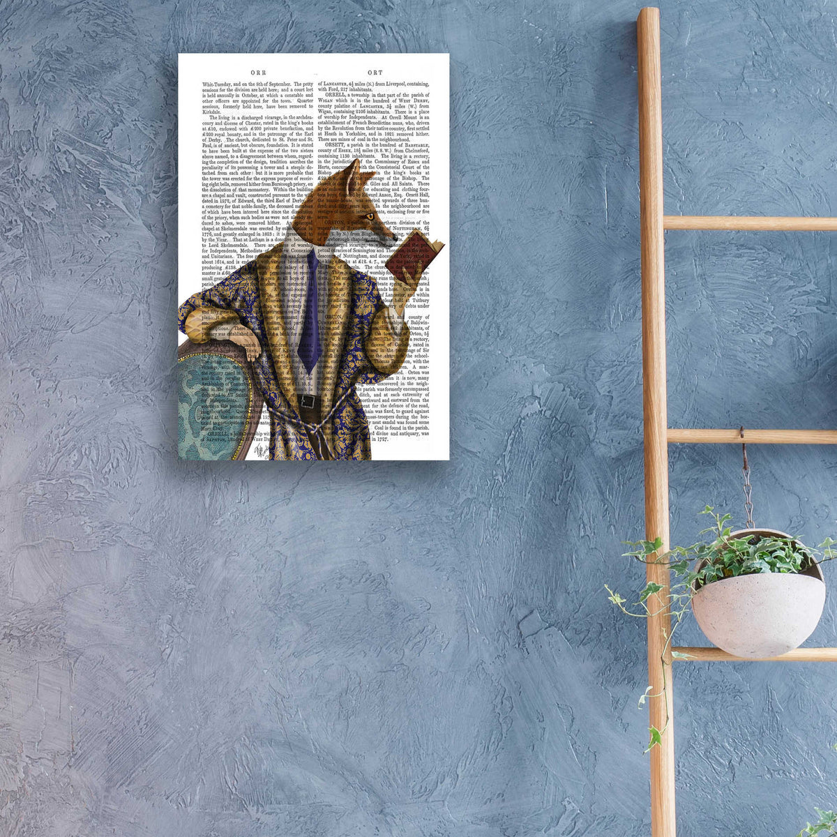 Epic Art 'Book Reader Fox' by Fab Funky, Acrylic Glass Wall Art,16x24