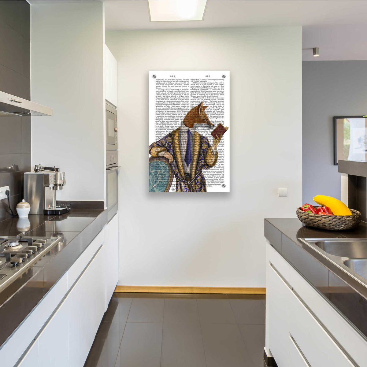 Epic Art 'Book Reader Fox' by Fab Funky, Acrylic Glass Wall Art,24x36