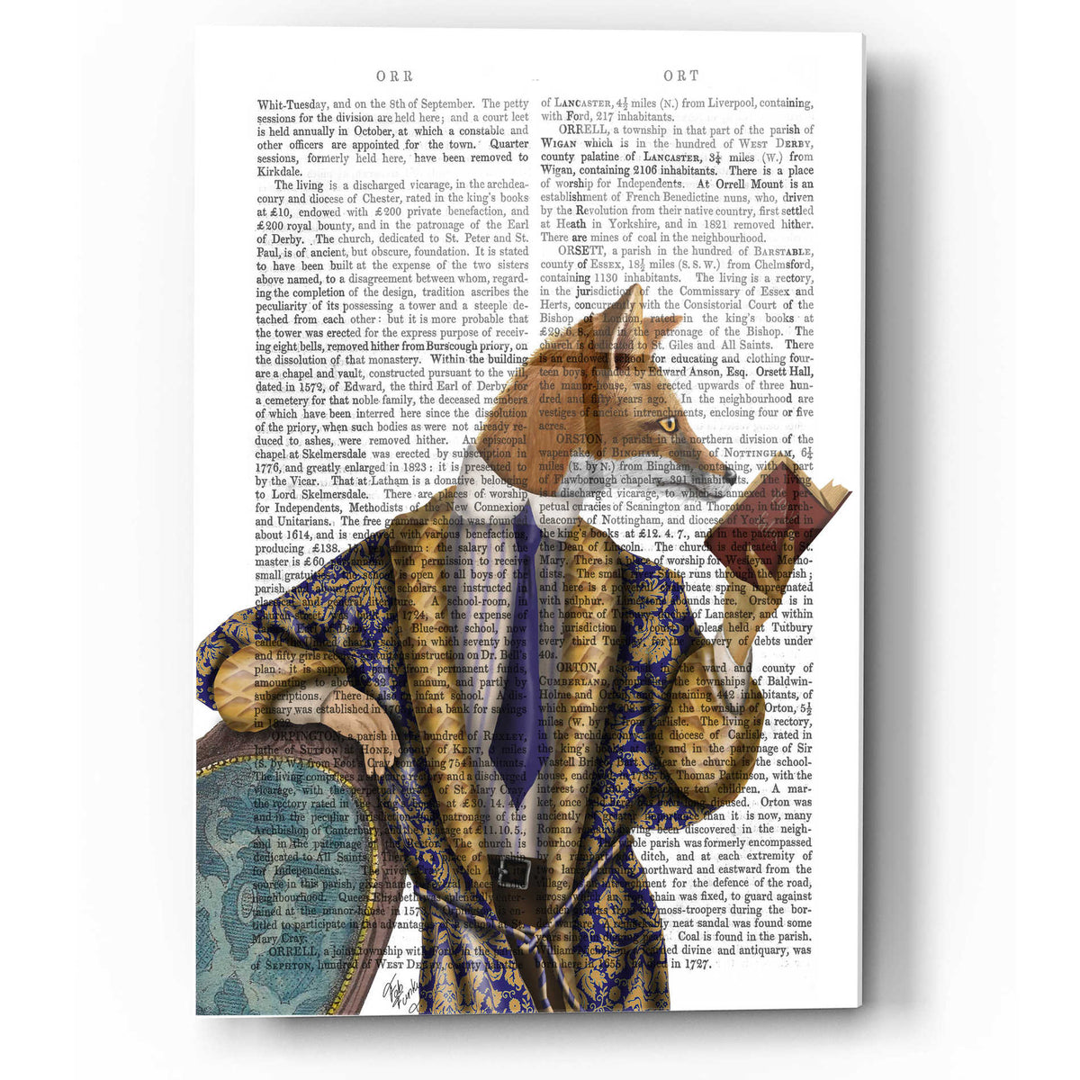Epic Art 'Book Reader Fox' by Fab Funky, Acrylic Glass Wall Art