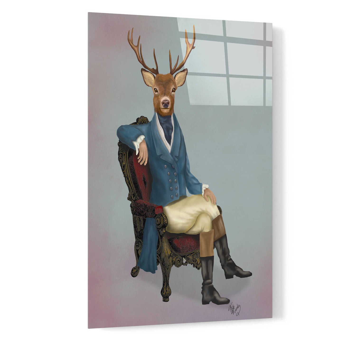 Epic Art 'Distinguished Deer Full' by Fab Funky, Acrylic Glass Wall Art,16x24