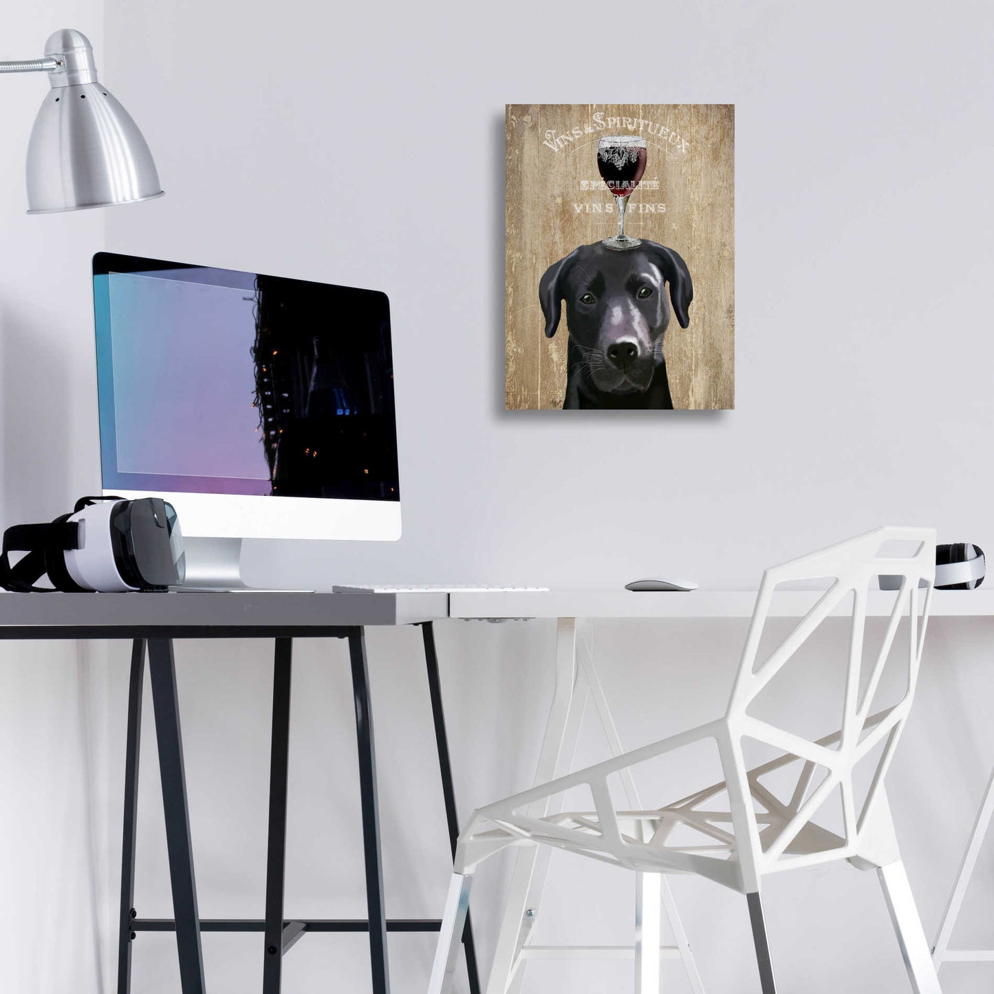 Epic Art 'Dog Au Vin, Black Labrador' by Fab Funky, Acrylic Glass Wall Art,12x16