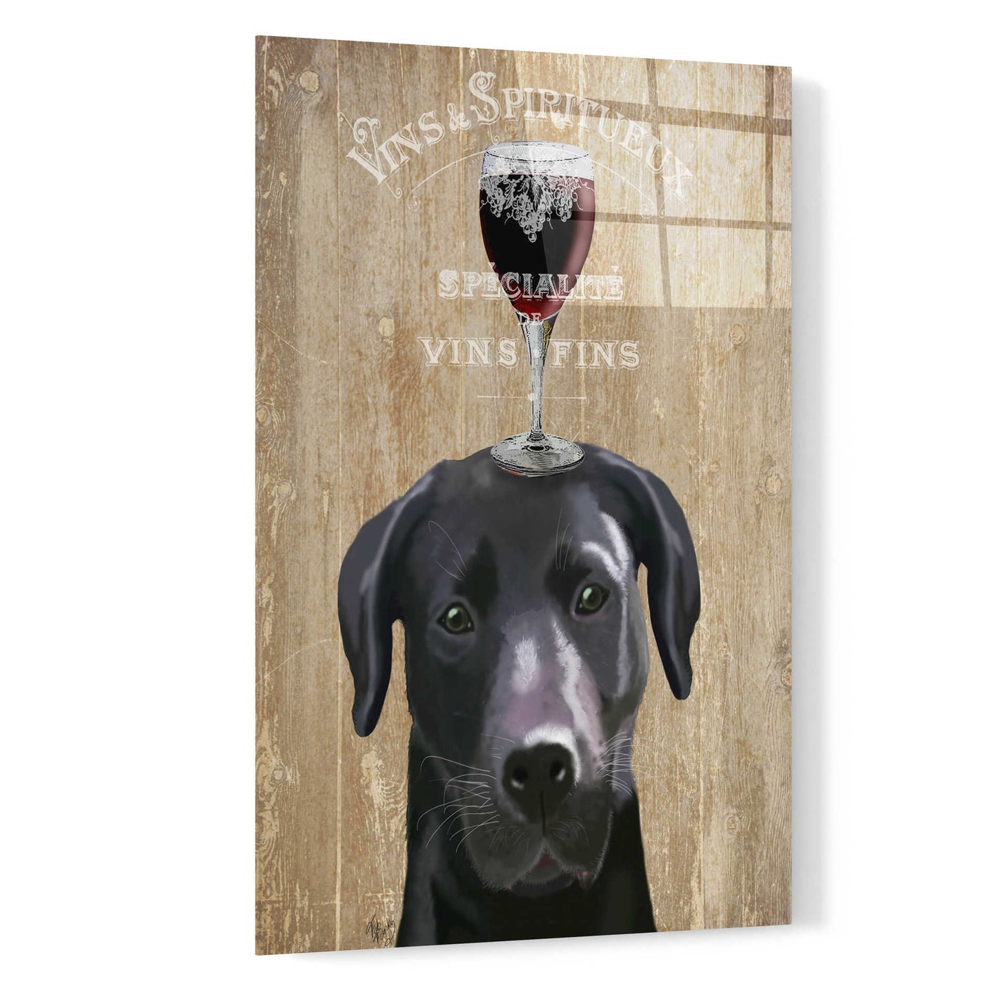 Epic Art 'Dog Au Vin, Black Labrador' by Fab Funky, Acrylic Glass Wall Art,16x24