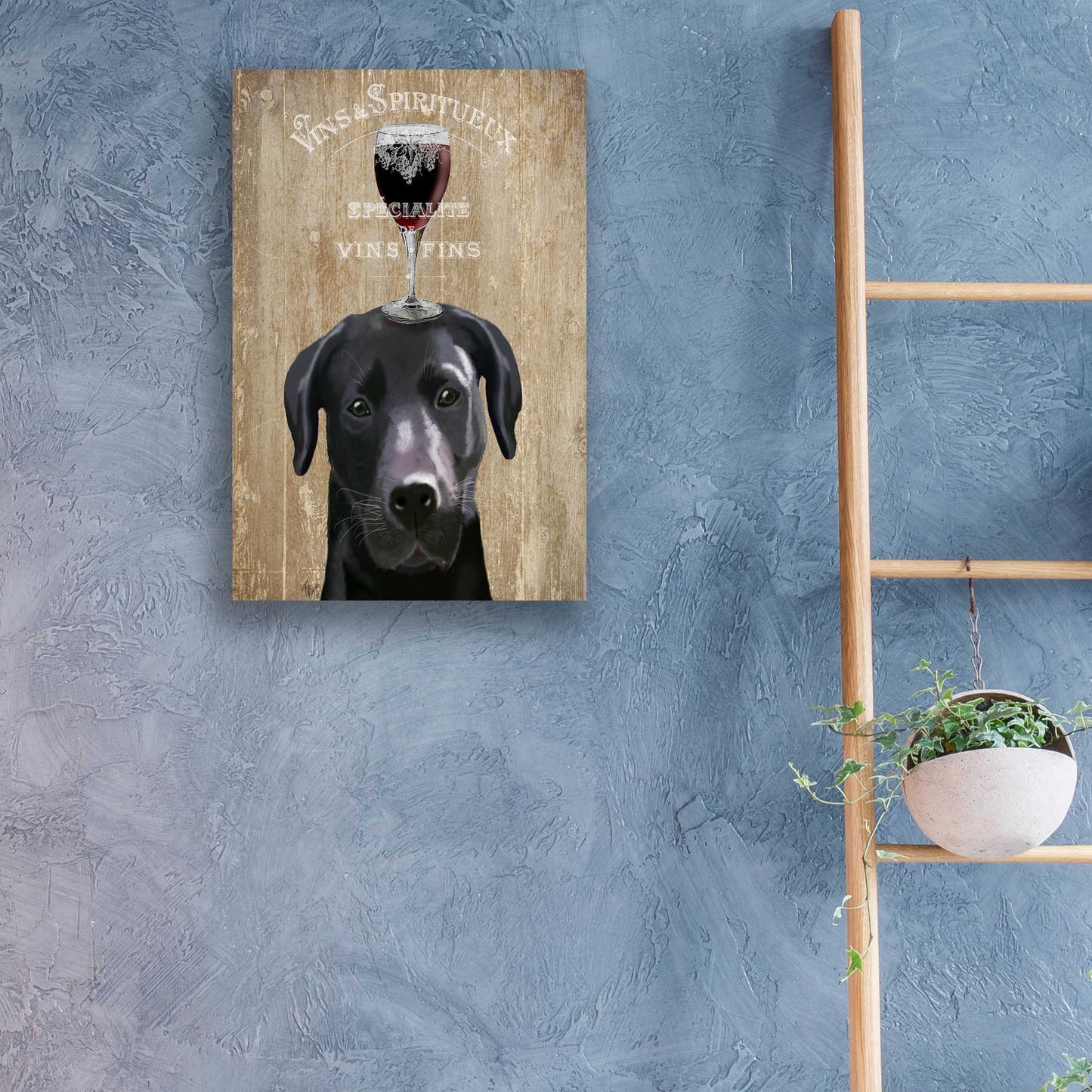 Epic Art 'Dog Au Vin, Black Labrador' by Fab Funky, Acrylic Glass Wall Art,16x24