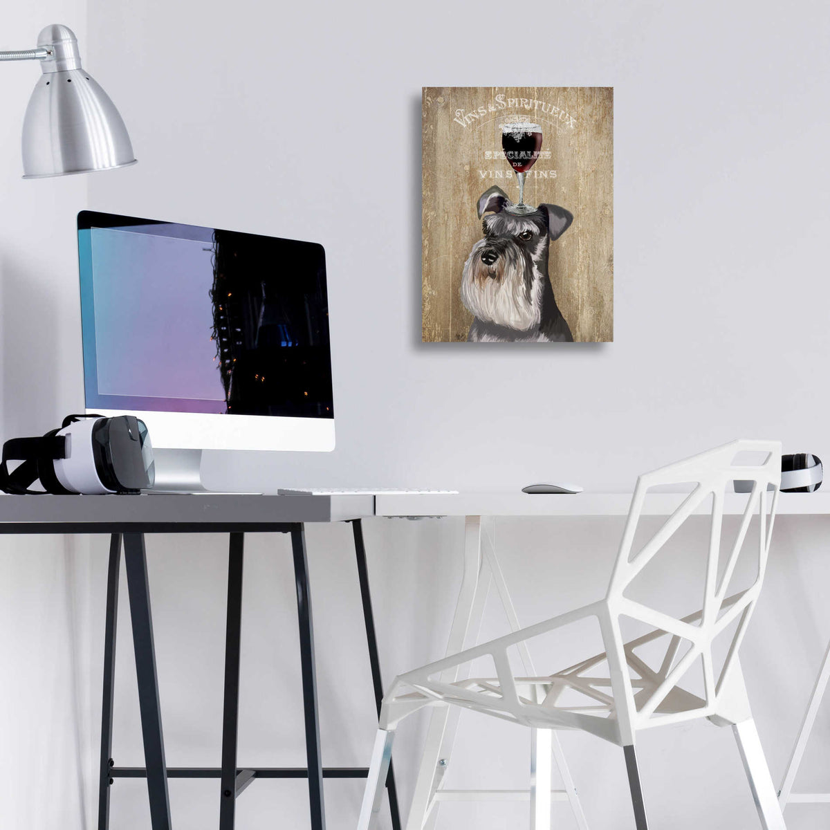 Epic Art 'Dog Au Vin, Schnauzer' by Fab Funky, Acrylic Glass Wall Art,12x16