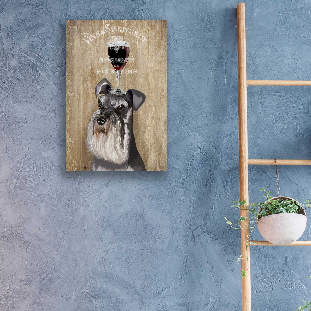 Epic Art 'Dog Au Vin, Schnauzer' by Fab Funky, Acrylic Glass Wall Art,16x24