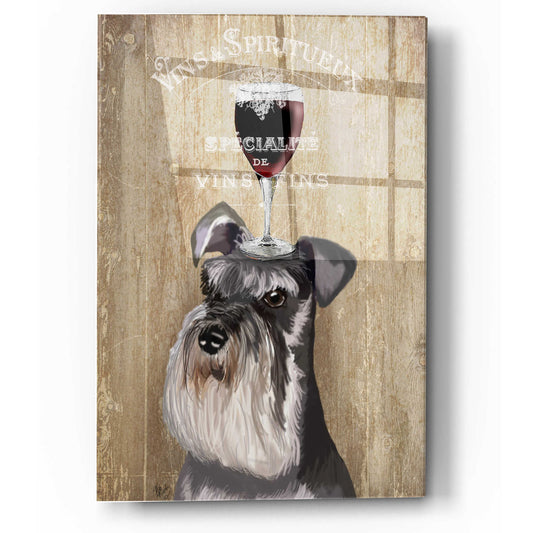 Epic Art 'Dog Au Vin, Schnauzer' by Fab Funky, Acrylic Glass Wall Art