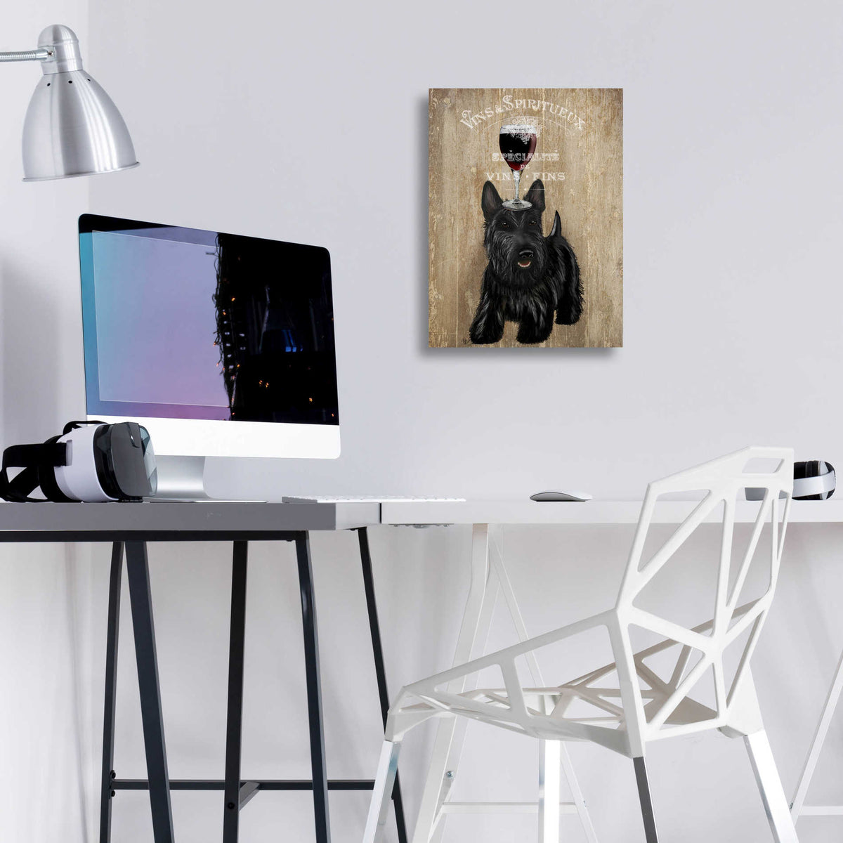 Epic Art 'Dog Au Vin, Scottish Terrier' by Fab Funky, Acrylic Glass Wall Art,12x16