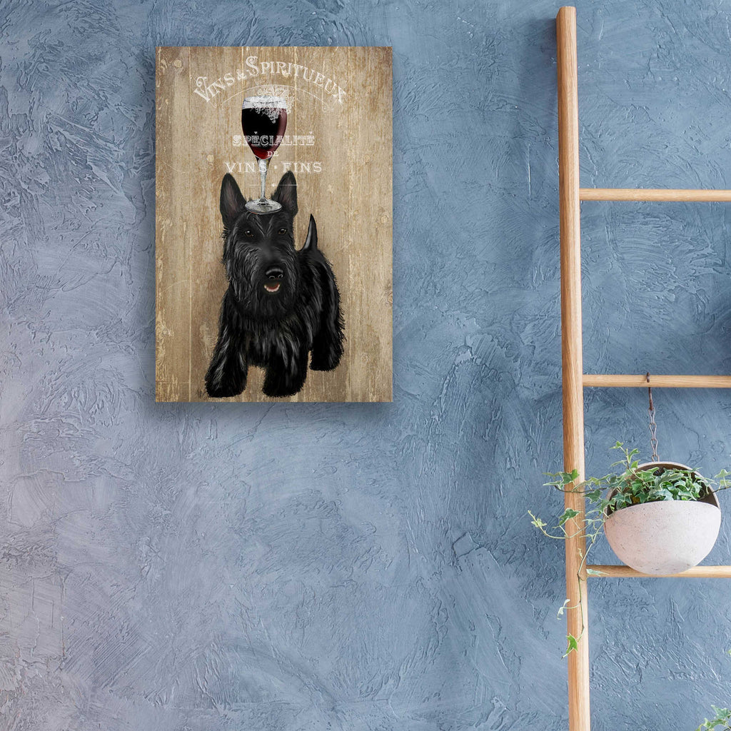 Epic Art 'Dog Au Vin, Scottish Terrier' by Fab Funky, Acrylic Glass Wall Art,16x24