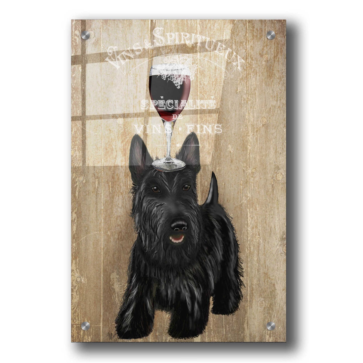 Epic Art 'Dog Au Vin, Scottish Terrier' by Fab Funky, Acrylic Glass Wall Art,24x36