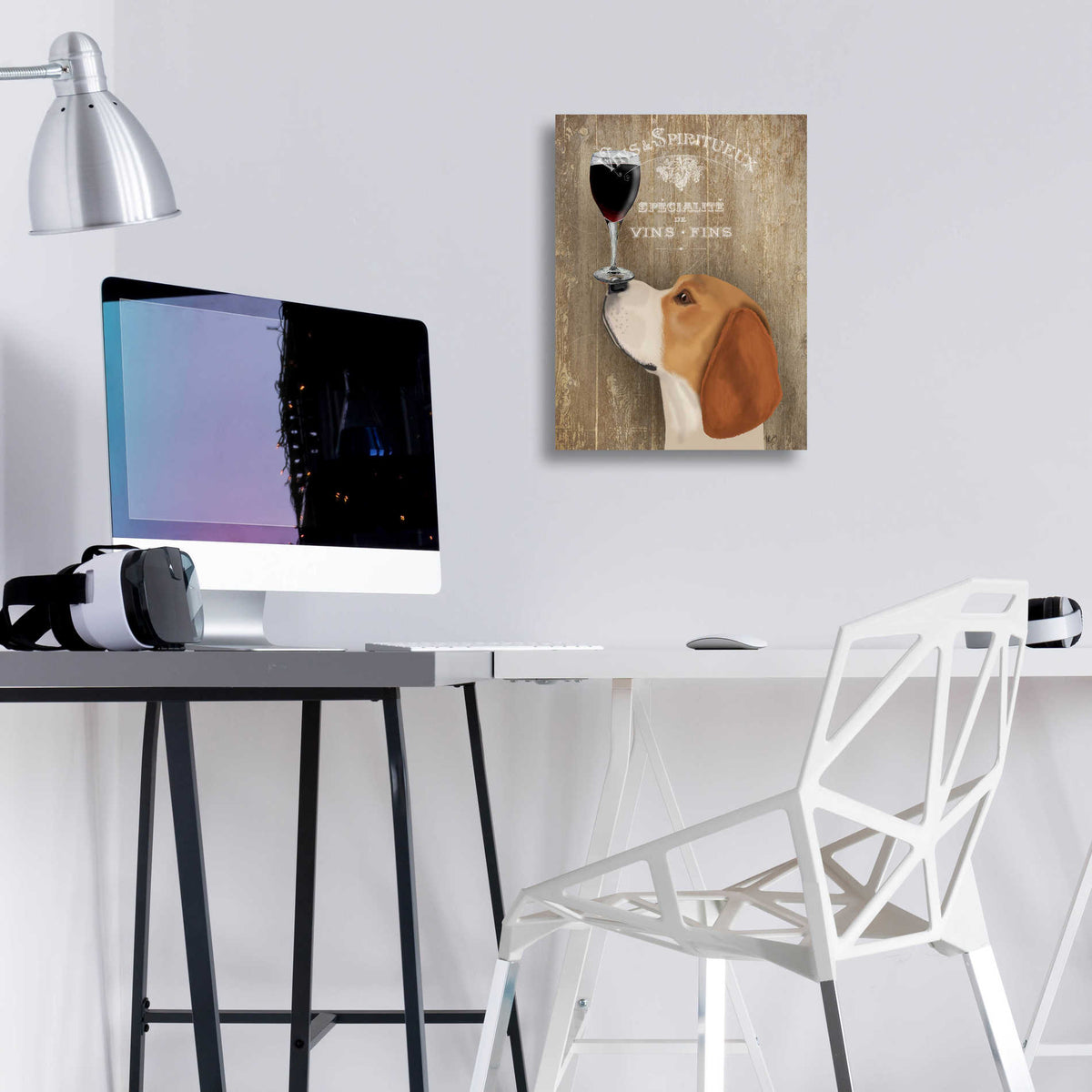 Epic Art 'Dog Au Vin Beagle' by Fab Funky, Acrylic Glass Wall Art,12x16