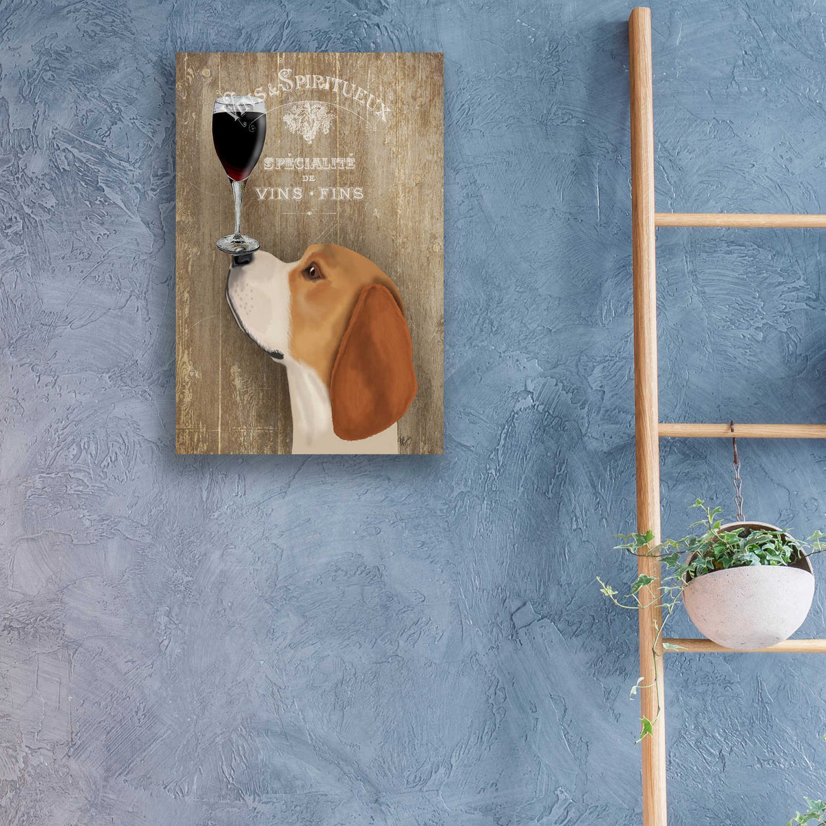 Epic Art 'Dog Au Vin Beagle' by Fab Funky, Acrylic Glass Wall Art,16x24