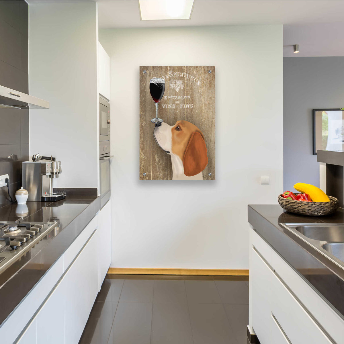 Epic Art 'Dog Au Vin Beagle' by Fab Funky, Acrylic Glass Wall Art,24x36