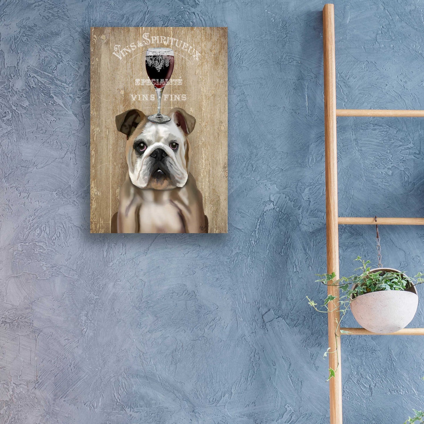 Epic Art 'Dog Au Vin, English Bulldog' by Fab Funky, Acrylic Glass Wall Art,16x24