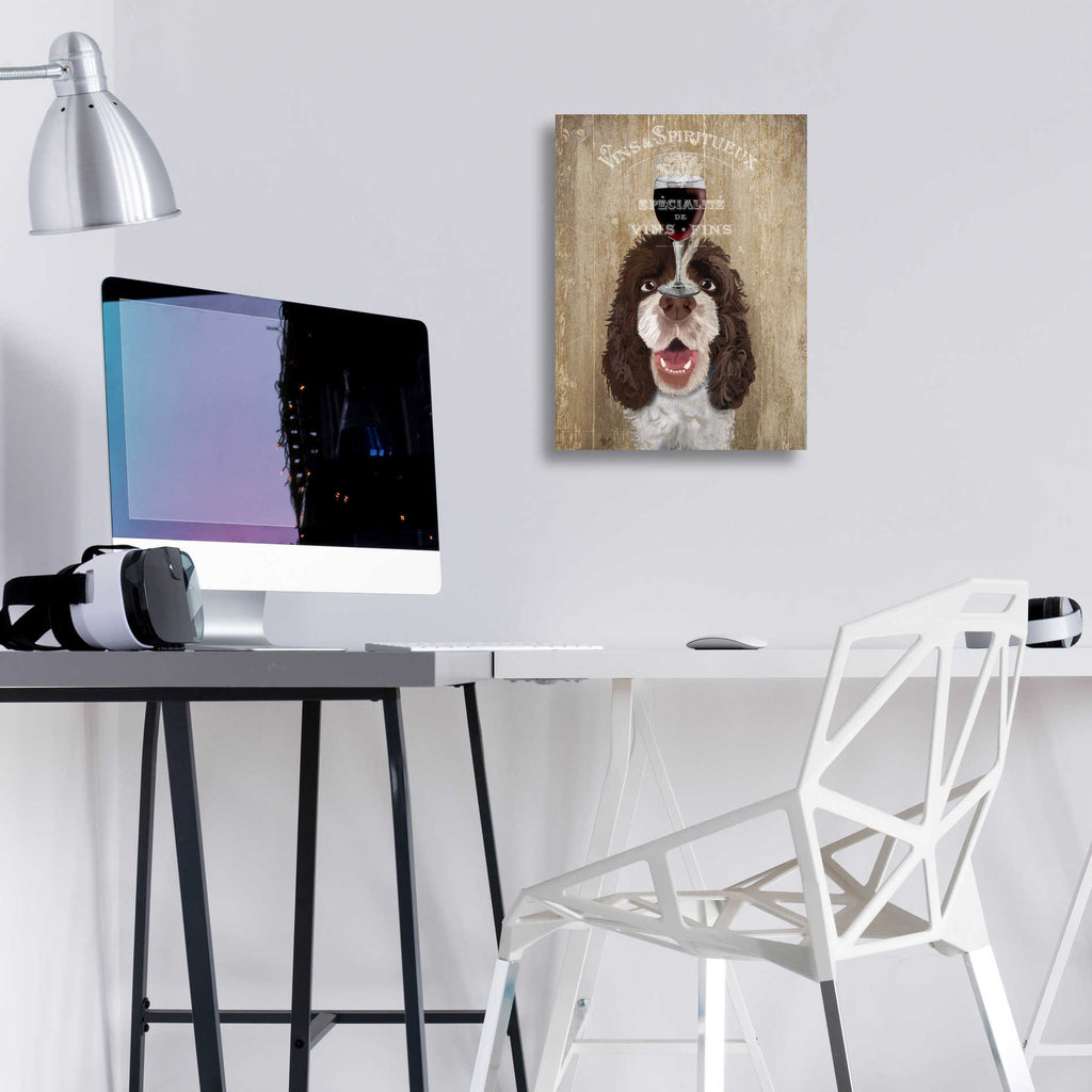 Epic Art 'Dog Au Vin, Springer Spaniel' by Fab Funky, Acrylic Glass Wall Art,12x16