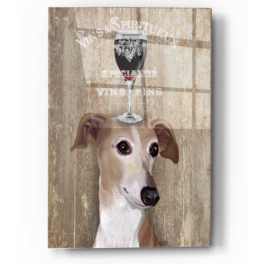 Epic Art 'Dog Au Vin Greyhound' by Fab Funky, Acrylic Glass Wall Art
