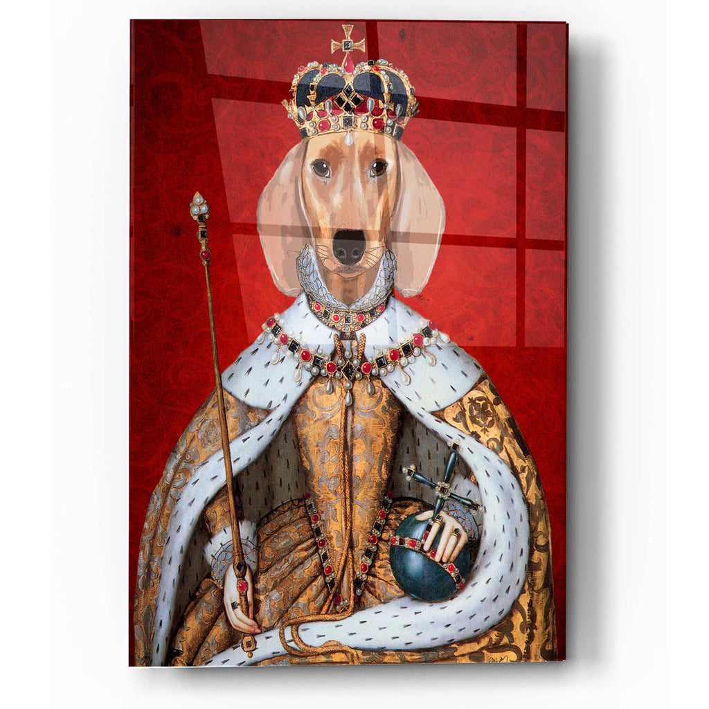 Epic Art 'Dachshund Queen' by Fab Funky, Acrylic Glass Wall Art