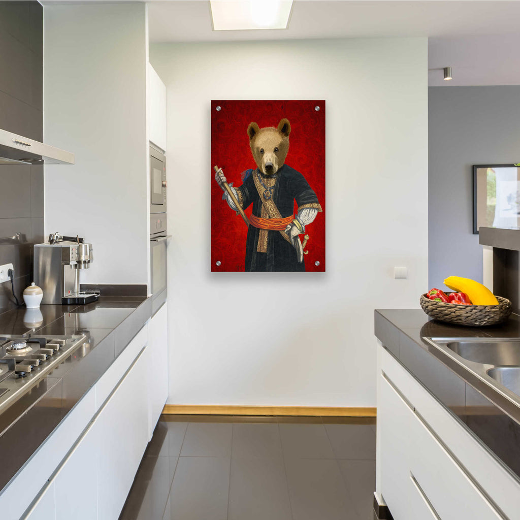 Epic Art 'Bear in Blue Robes' by Fab Funky, Acrylic Glass Wall Art,24x36