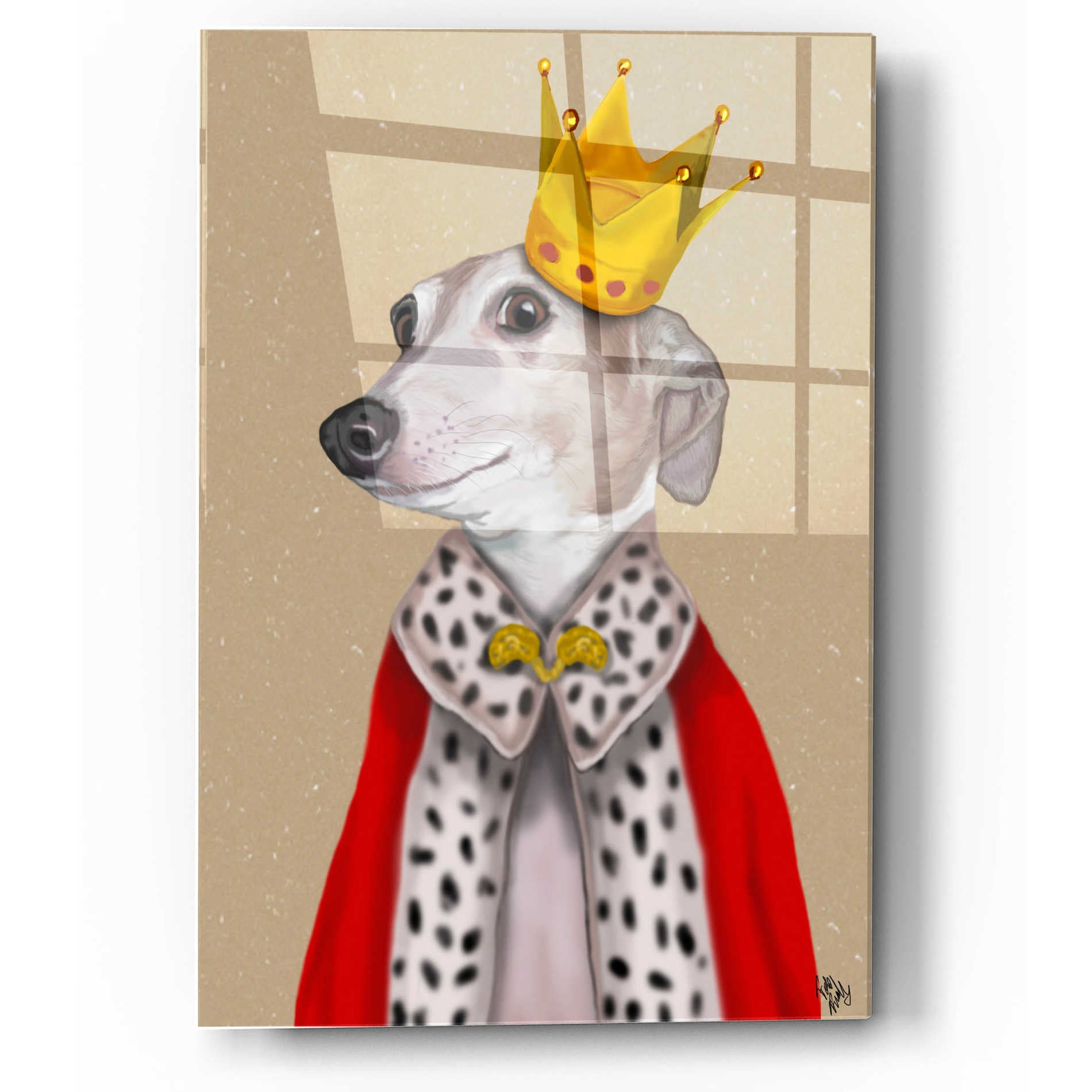 Epic Art 'Greyhound Queen' by Fab Funky, Acrylic Glass Wall Art,12x16