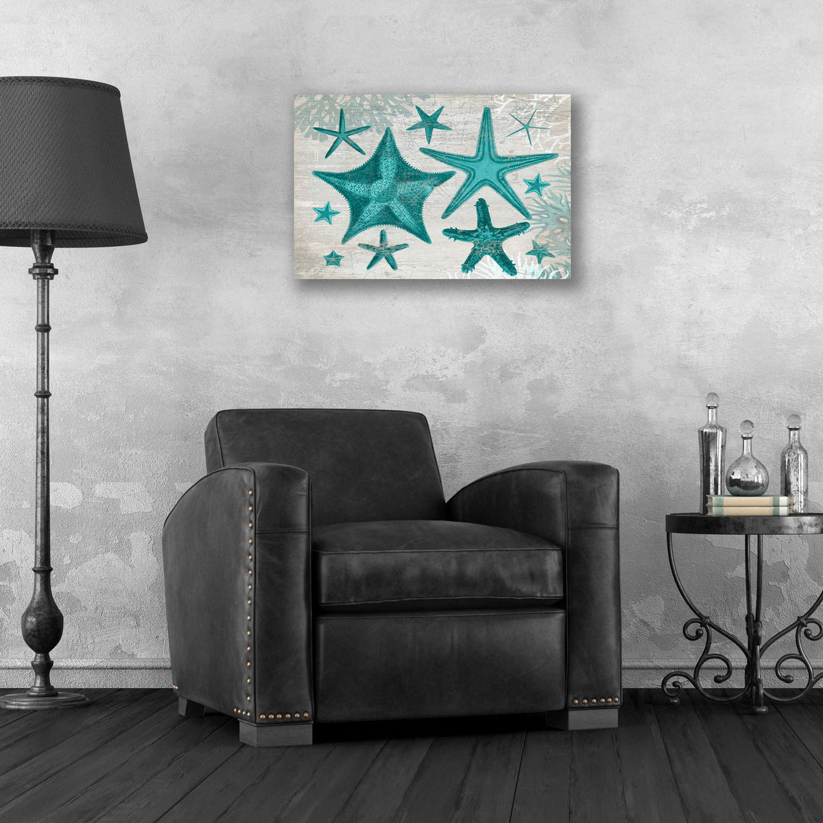 Epic Art 'Green Starfish Collection' by Fab Funky, Acrylic Glass Wall Art,24x16
