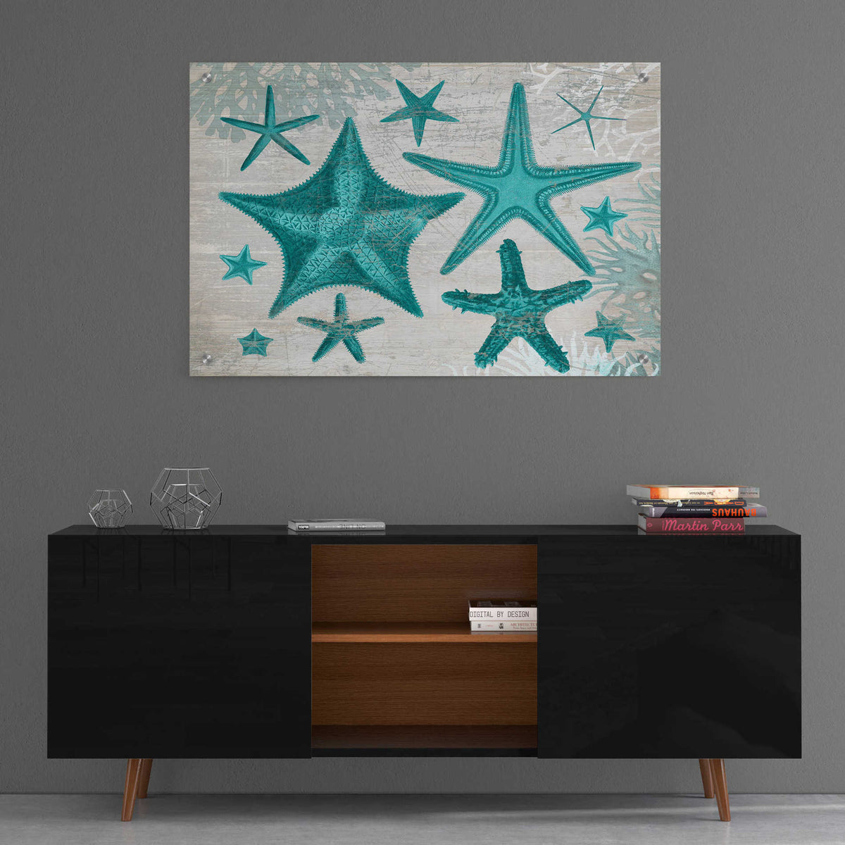 Epic Art 'Green Starfish Collection' by Fab Funky, Acrylic Glass Wall Art,36x24
