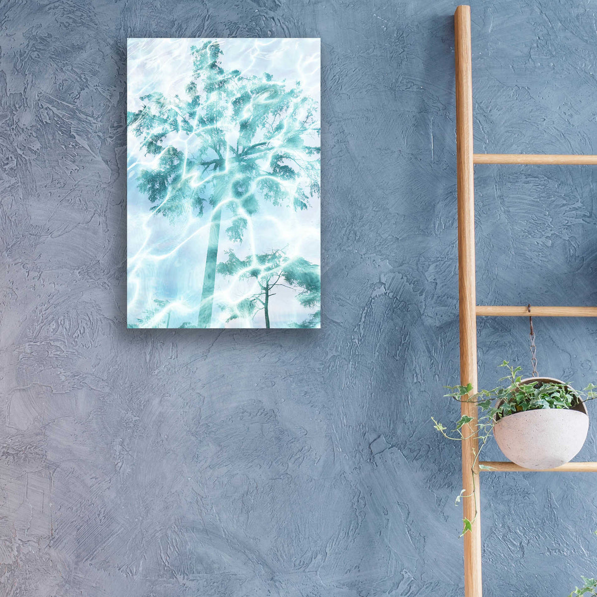 Epic Art 'Cyan tree 1' by Irena Orlov, Acrylic Glass Wall Art,16x24