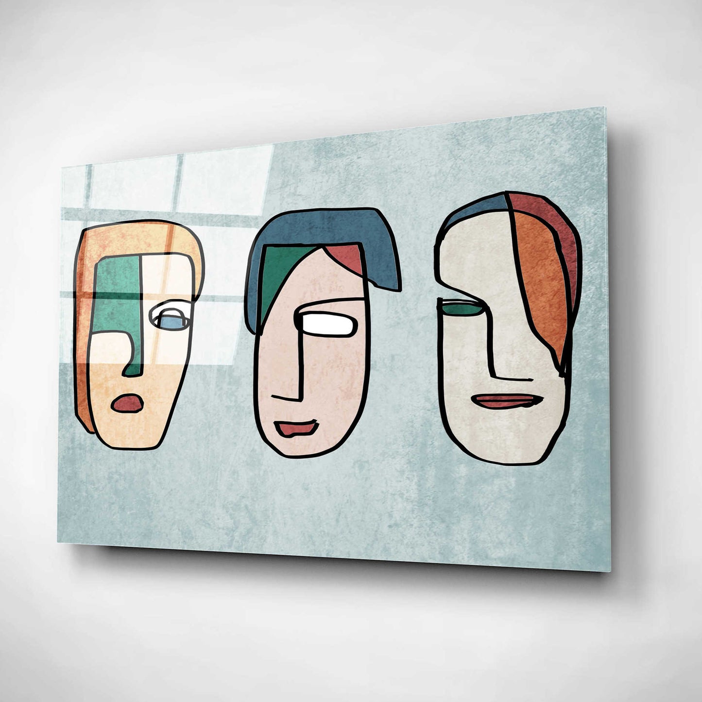 Epic Art 'FACES LINE ART 2' by Irena Orlov, Acrylic Glass Wall Art,16x12