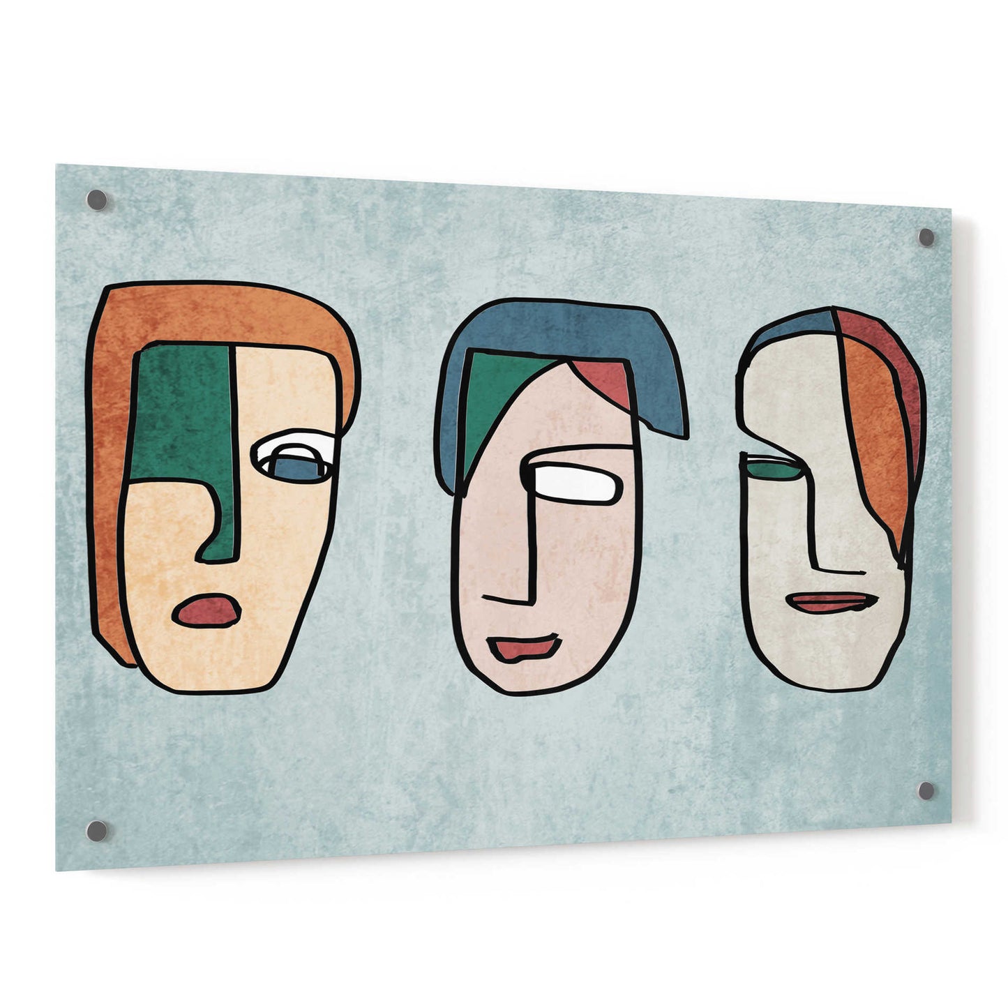 Epic Art 'FACES LINE ART 2' by Irena Orlov, Acrylic Glass Wall Art,36x24