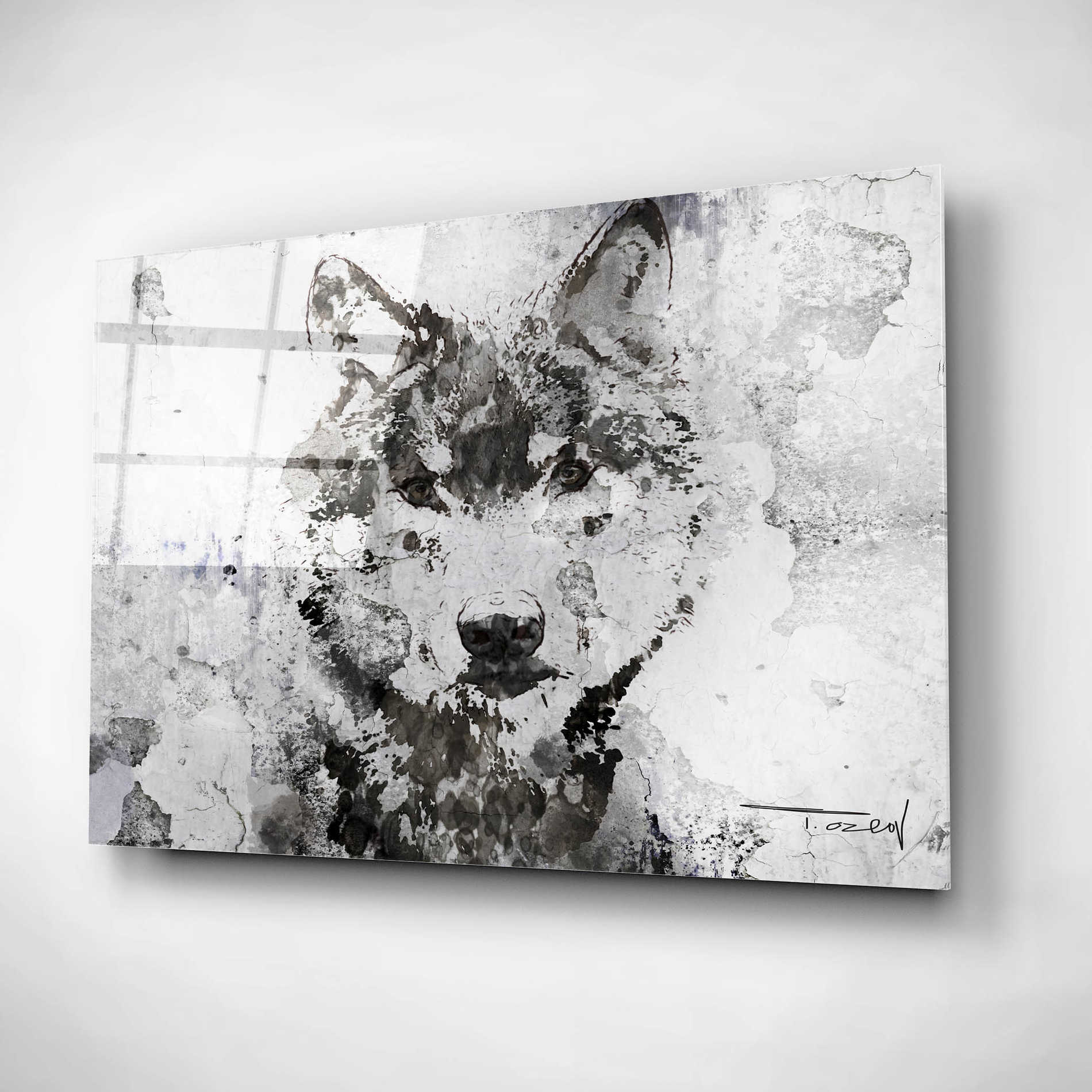 Epic Art 'Rustic Wolf Portrait 3 copy' by Irena Orlov, Acrylic Glass Wall Art,16x12