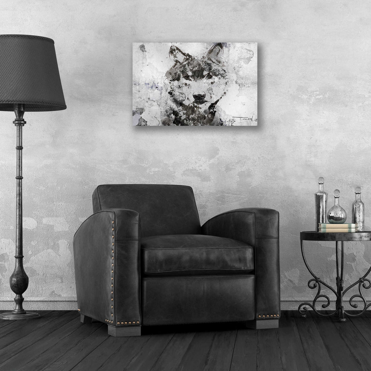 Epic Art 'Rustic Wolf Portrait 3 copy' by Irena Orlov, Acrylic Glass Wall Art,24x16