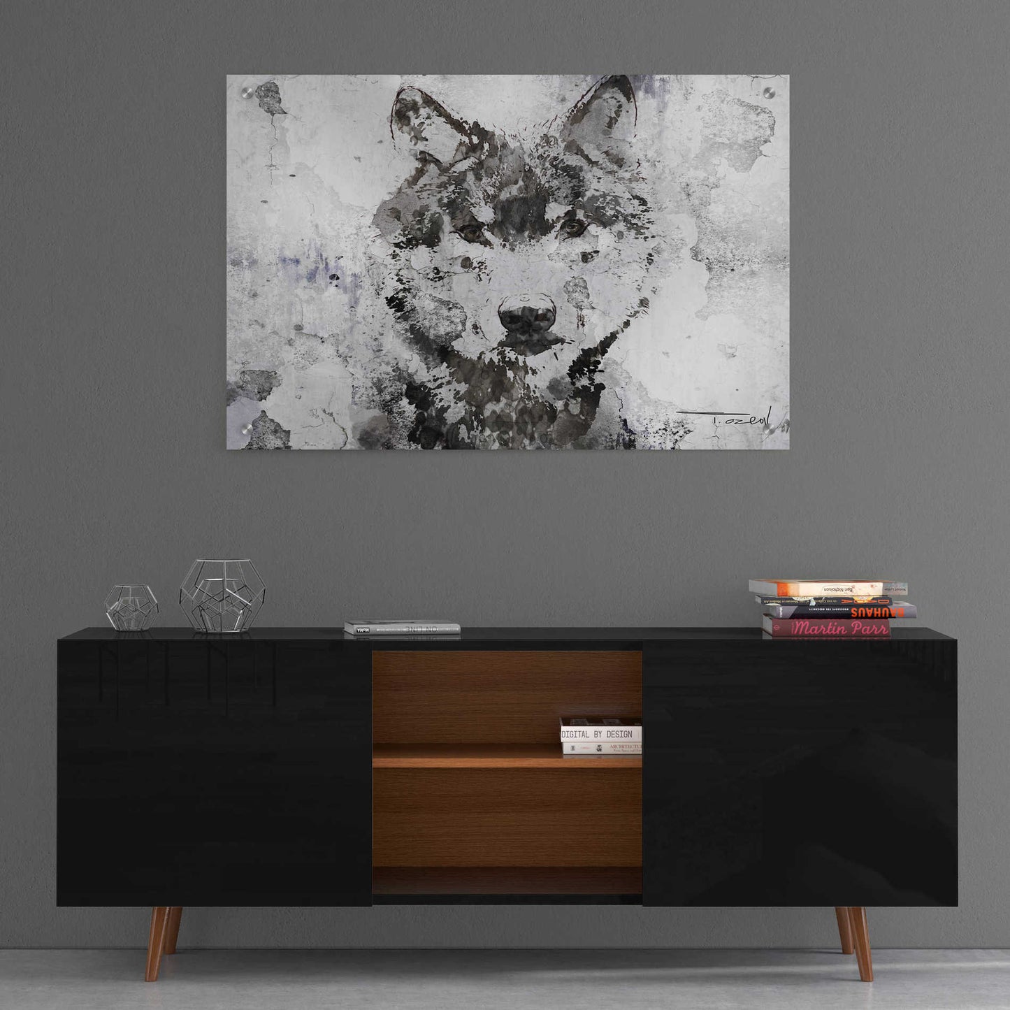 Epic Art 'Rustic Wolf Portrait 3 copy' by Irena Orlov, Acrylic Glass Wall Art,36x24