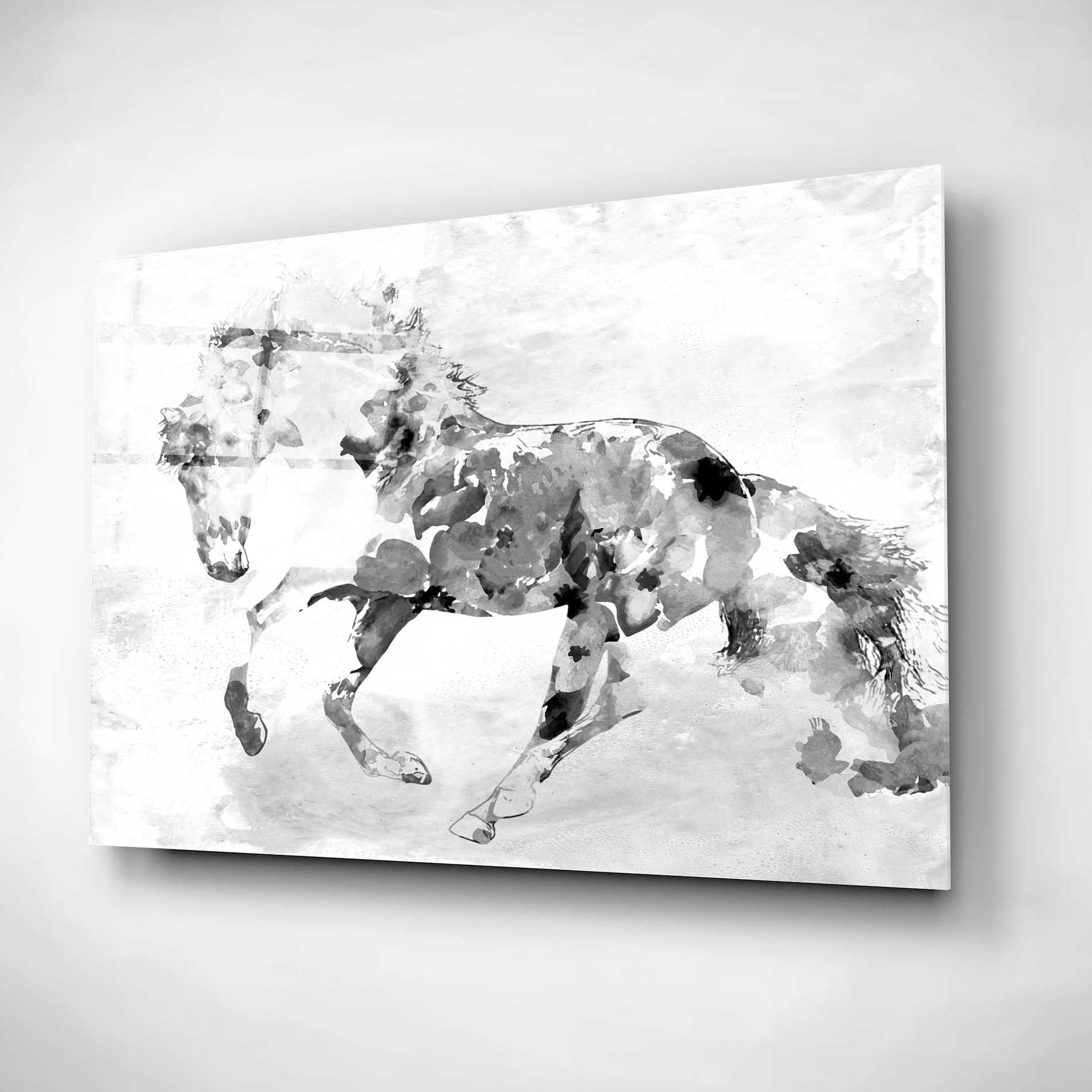 Epic Art 'Beautiful Floral Horse 1-4' by Irena Orlov, Acrylic Glass Wall Art,24x16